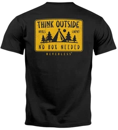 Print-Shirt Herren T-Shirt Backprint SpuchThink Outside Rckenaufdruck Wald mit Print