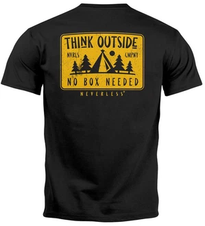 Neverless Print-Shirt Herren T-Shirt Backprint Spuch Think Outside
