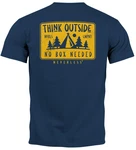 Neverless Print-Shirt Herren T-Shirt Backprint Spuch Think Outside Dunkelblau/Blau/Hellblau