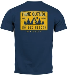 Print-Shirt Herren T-Shirt Backprint SpuchThink Outside Rckenaufdruck Wald mit Print
