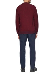 s.Oliver Strickpullover mit Logo in Melange-Optik Dunkelrot/Braun/Bordeaux/Rot