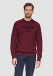s.Oliver Strickpullover mit Logo in Melange-Optik Dunkelrot/Braun/Bordeaux/Rot