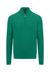 FYNCH-HATTON Strickpullover Troyer-Zip Dunkelgrün/Türkis/Grün