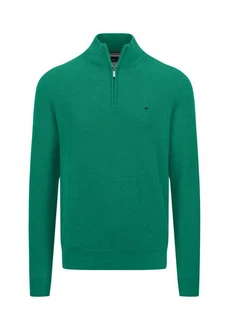 FYNCH-HATTON Strickpullover Troyer-Zip Dunkelgrün/Türkis/Grün