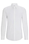 BOSS Langarmhemd Slim-Fit Hank Hemd Weiß/Grau/Creme BOSS Langarmhemd Slim-Fit Hank Hemd Weiß/Grau/Creme