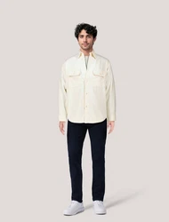 HUGO Langarmhemd Herren Hemd EBOLT Khaki/Beige/Weiß