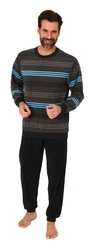 Normann Pyjama Herren Schlafanzug Mischfarben/Blau/Schwarz/Grau