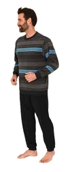 Normann Pyjama Herren Schlafanzug Mischfarben/Blau/Schwarz/Grau