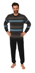 Normann Pyjama Herren Schlafanzug Mischfarben/Blau/Schwarz/Grau