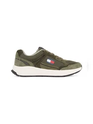 Tommy Jeans TJM RUNNER MIX MATERIAL Keilsneaker Dunkelgrün/Khaki