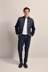 bugatti Sweatjacke mit Stehkragen Dunkelblau/Blau