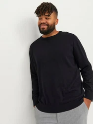 Jack & Jones Pullover JJEBASIC KNIT CREW NECK NOOS PLS schwarz