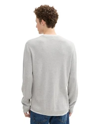 TOM TAILOR Denim 2-in-1 Pullover Grau/Hellgrau