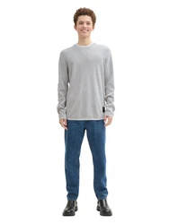 TOM TAILOR Denim 2-in-1 Pullover Grau/Hellgrau