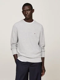 Rundhalspullover ESSENTIAL STRUCTURE CREW NECK mit feiner Struktur