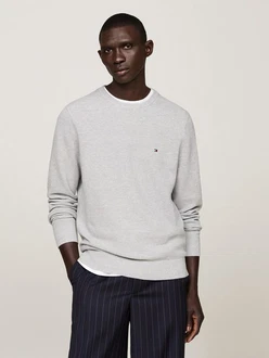 TOMMY HILFIGER Pullover 'ESSENTIAL' STEUERKREUZ Grau