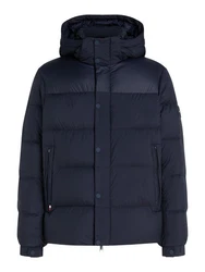 Tommy Hilfiger Jacke MIX DOWN HOODED PUFFER JACKET mit abnehmbarer Kapuze Dunkelblau/Blau