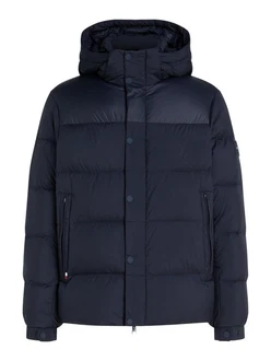 Tommy Hilfiger Jacke MIX DOWN HOODED PUFFER JACKET mit abnehmbarer Kapuze Dunkelblau/Blau