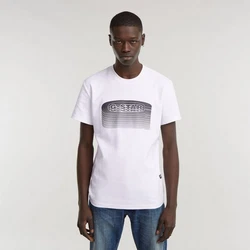 G-STAR Shirt Stacked Old Skool Logo R schwarz/weiß