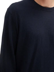 TOM TAILOR Strickpullover mit recyceltem Kaschmir Dunkelblau/Hellblau