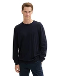 TOM TAILOR Strickpullover mit recyceltem Kaschmir Dunkelblau/Hellblau