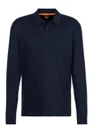 BOSS ORANGE Poloshirt Pe_interlock_long mit Polokragen Dunkelblau/Blau