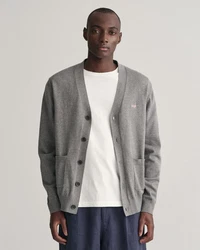 Gant Strickjacke CLASSIC COTTON V-CARDIGAN grau/dunkelgrau melange