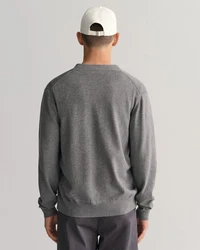 Gant Strickjacke CLASSIC COTTON V-CARDIGAN grau/dunkelgrau melange