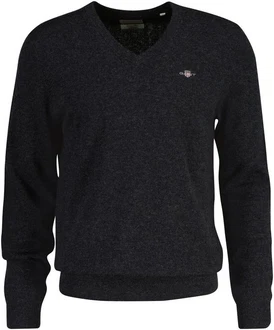 Gant V-Ausschnitt Pullover EXTRAFINE LAMBSWOOL V-NECK Dunkelgrau/Dunkelblau/Schwarz/Blau/Grau