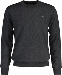 Gant Rundhalspullover CTN/WO C-NECK Dunkelgrau/Grau