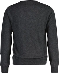 Gant Rundhalspullover CTN/WO C-NECK Dunkelgrau/Grau