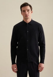 Strickjacke Langarm Kragen Uni