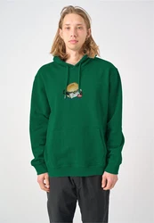 Cleptomanicx Hoodie Kapuzensweatshirt Boxy Hooded WTFISH Grün/Dunkelgrün