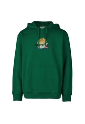 Cleptomanicx Hoodie Kapuzensweatshirt Boxy Hooded WTFISH Grün/Dunkelgrün
