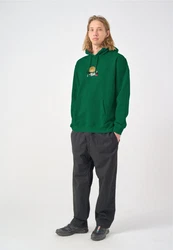Cleptomanicx Hoodie Kapuzensweatshirt Boxy Hooded WTFISH Grün/Dunkelgrün