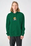 Cleptomanicx Hoodie Kapuzensweatshirt Boxy Hooded WTFISH Grün/Dunkelgrün