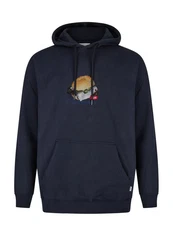 Cleptomanicx Hoodie Kapuzensweatshirt Boxy Hooded WTFISH blau/dunkelblau