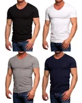 Jack & Jones T-Shirt V-Neck (Spar Set, 4er-Pack) Dunkelblau/Weiß/Schwarz Jack & Jones T-Shirt V-Neck (Spar Set, 4er-Pack) Dunkelblau/Weiß/Schwarz