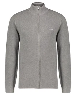 Gant Strickjacke Herren (1-tlg) Grau/Hellgrau/Dunkelgrau