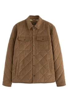 Next Cordjacke Cord-Hemdjacke Braun/Khaki