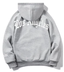 RMK Kapuzenpullover Hoodie Langarmshirt Los Angeles Hellgrau/Silber/Grau/Braun