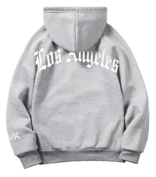 RMK Kapuzenpullover Hoodie Langarmshirt Los Angeles Hellgrau/Silber/Grau/Braun