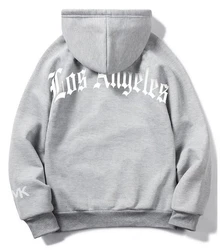 RMK Kapuzenpullover Hoodie Langarmshirt Los Angeles Hellgrau/Silber/Grau/Braun