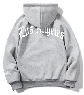 RMK Kapuzenpullover Hoodie Langarmshirt Los Angeles Hellgrau/Silber/Grau/Braun RMK Kapuzenpullover Hoodie Langarmshirt Los Angeles Hellgrau/Silber/Grau/Braun