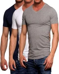 Jack & Jones T-Shirt Spar Set (3er-Pack) Unifarben Grau/Weiß/Dunkelgrau