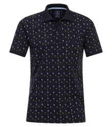 Redmond Poloshirt Druck Dunkelblau/Schwarz