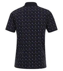Redmond Poloshirt Druck Dunkelblau/Schwarz