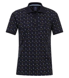 Redmond Poloshirt Druck Dunkelblau/Schwarz