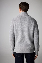 Next Strickjacke Regular Fit Schalkragen Grau/Hellgrau/Dunkelgrau