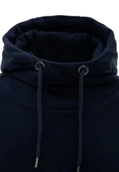 RedBridge Hoodie mit Kängurutasche hoher Kragen Dunkelblau/Blau